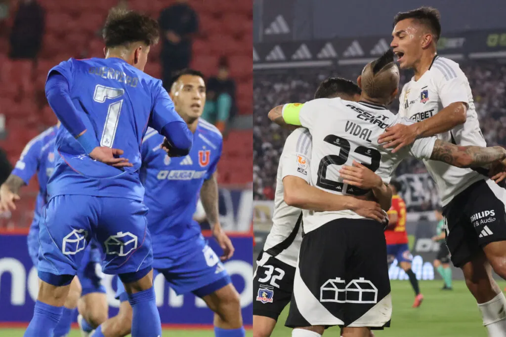 Jugadores de Universidad de Chile y Colo-Colo.