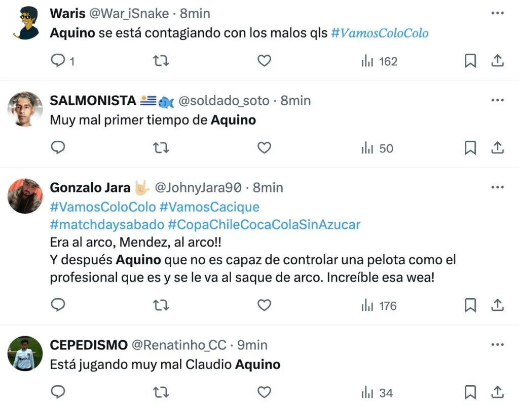 Comentarios de hinchas