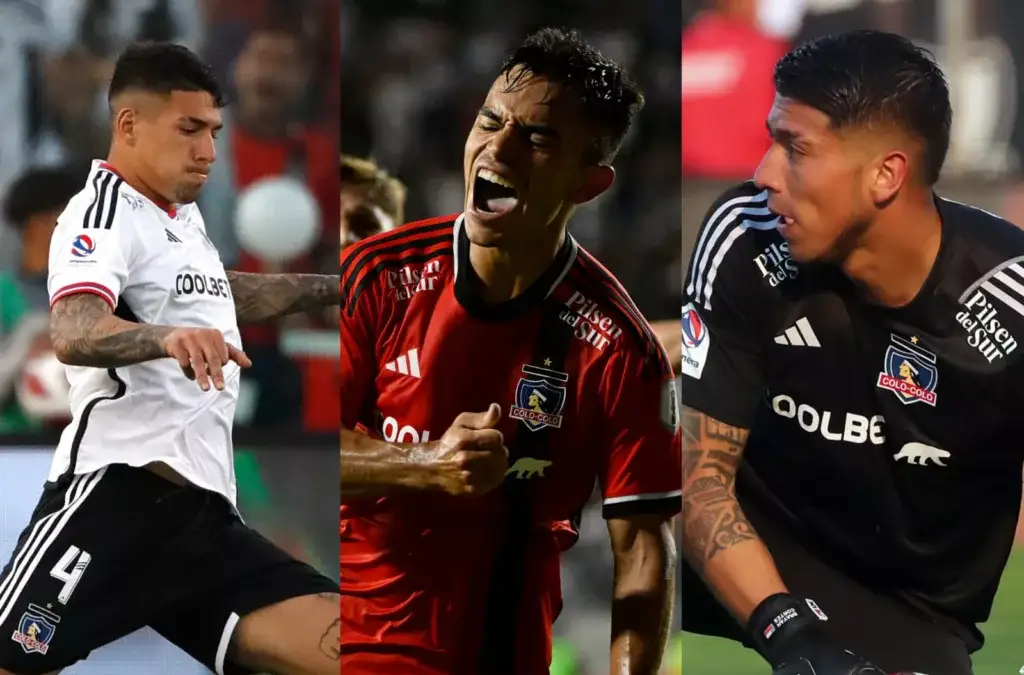 Alan Saldivia, Vicente Pizarro y Brayan Cortés en partidos de Colo-Colo.