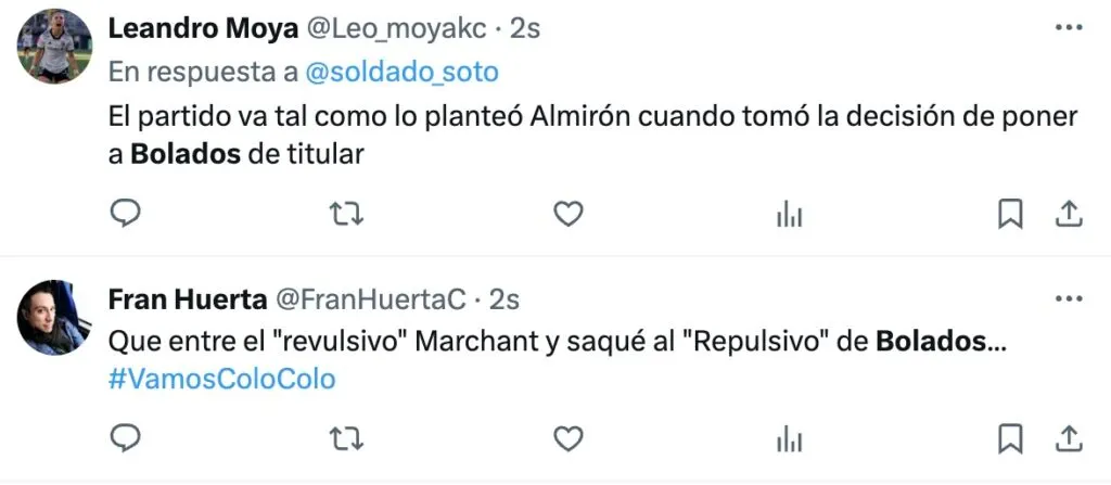 Reacciones hinchas.