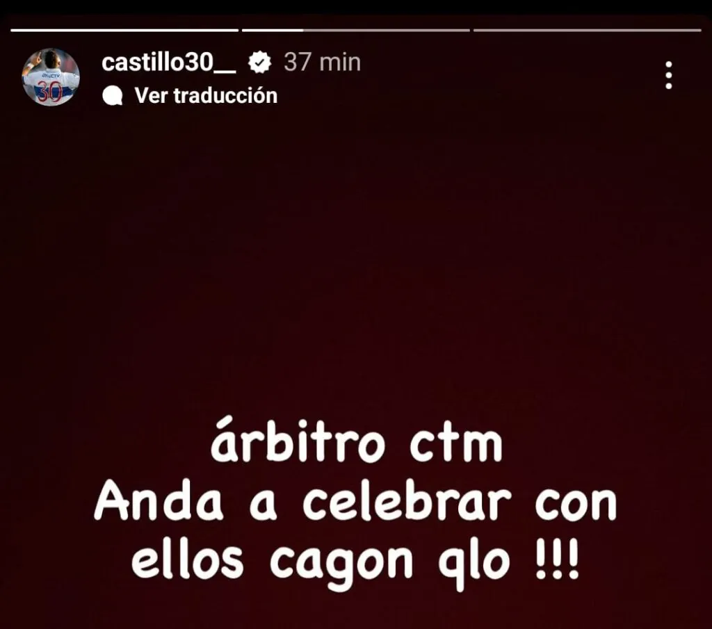 Crítica de Nicolás Castillo por el arbitraje de Felipe González en el partido de Colo-Colo vs Universidad Católica.