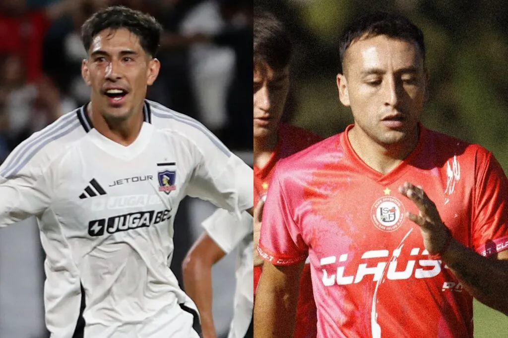 Salomón Rodríguez y Boris Sagredo con camiseta de Colo-Colo y Unión San Felipe.