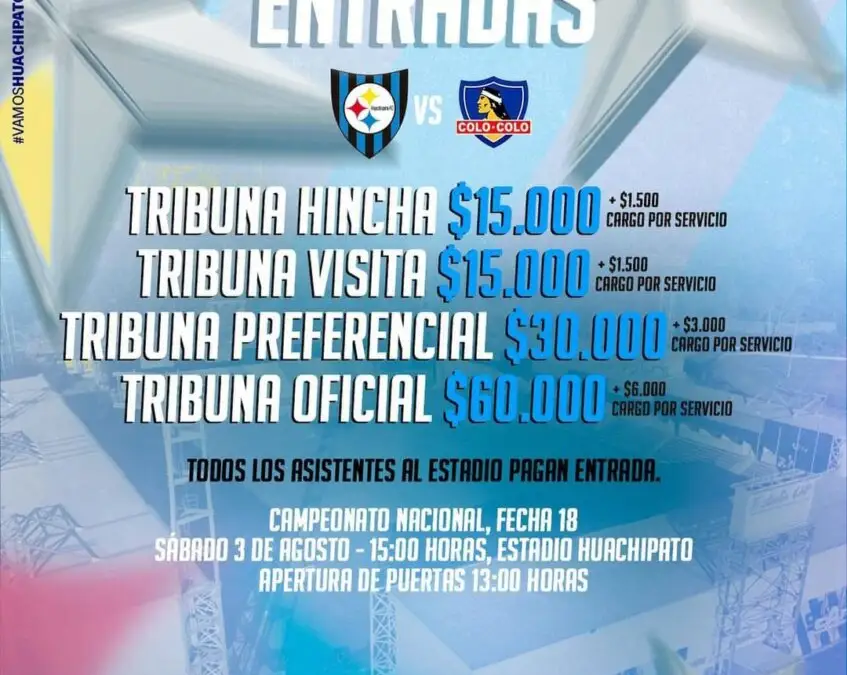 Venta de entradas Huachipato vs Colo-Colo.
