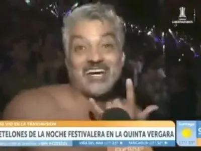 [VIDEO]: Hincha colocolino sacó risas y se llevó todas las miradas en el Festival de Viña del Mar