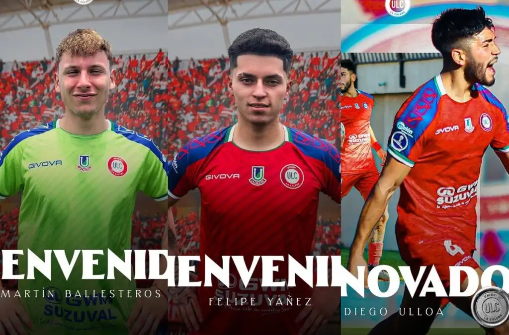 Martín Ballesteros, Felipe Yáñez y Diego Ulloa son presentados en Unión La Calera.