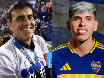 Su primera alegría: Carlos Palacios recibe una ‘mano’ de Gustavo Quinteros en su arribo a Boca Juniors