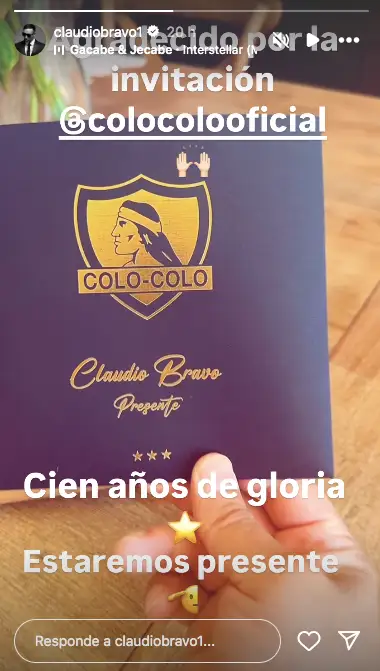 Claudio Bravo confirma su presencia en actividades de Colo-Colo.