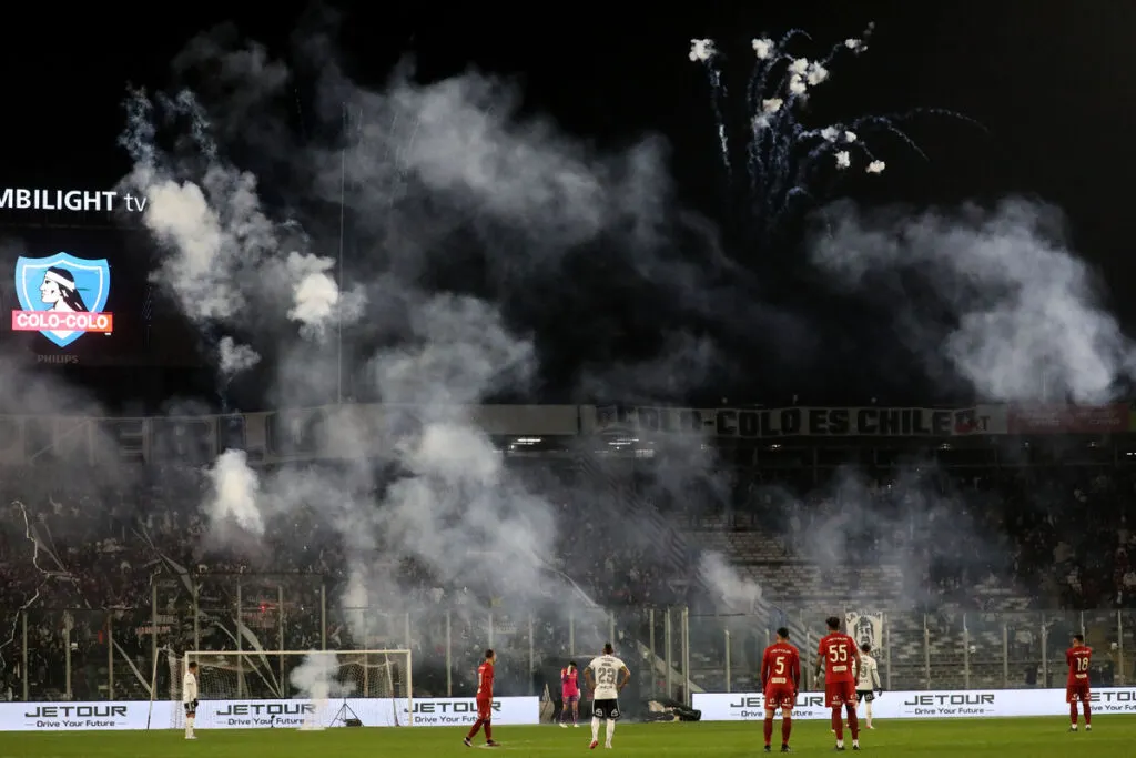 Estadio Monumental durante el partido amistoso de Colo-Colo vs Universitario.