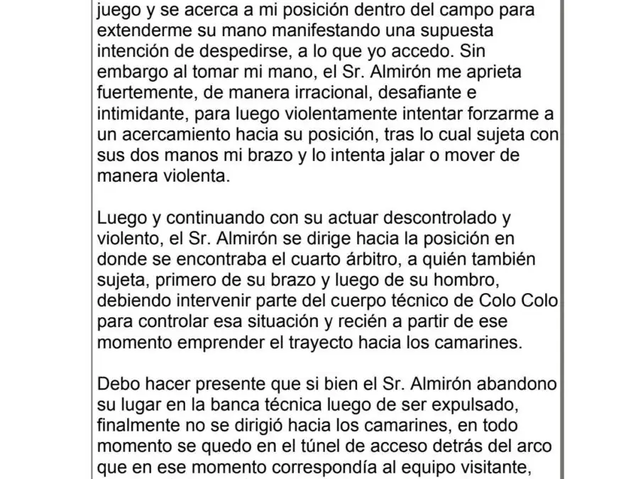 Informe arbitral de José Cabero.